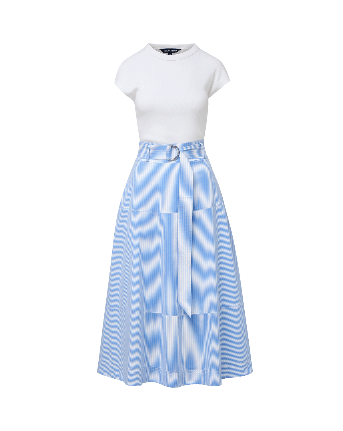 Belmar Mixed-Media Midi Dress