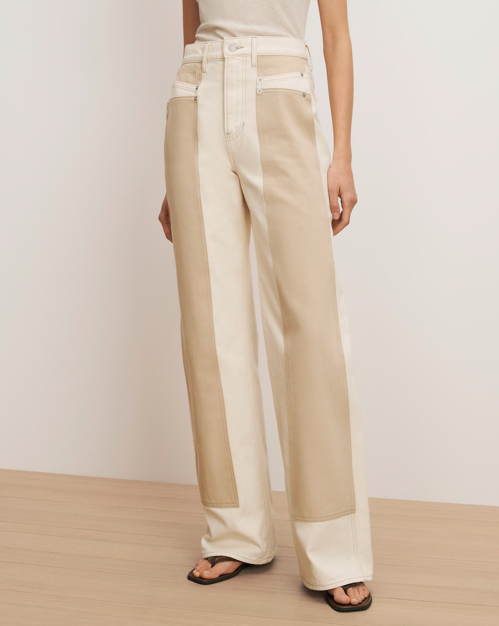 Taylor Color-Block Wide-Leg Jean