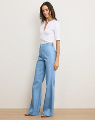 Crosbie Flap-Pocket Slim Wide-Leg Jean