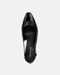 Cecile Leather Cap-Toe Slingback Pump