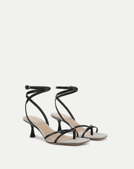 Caterina Leather Ankle-Wrap Sandal