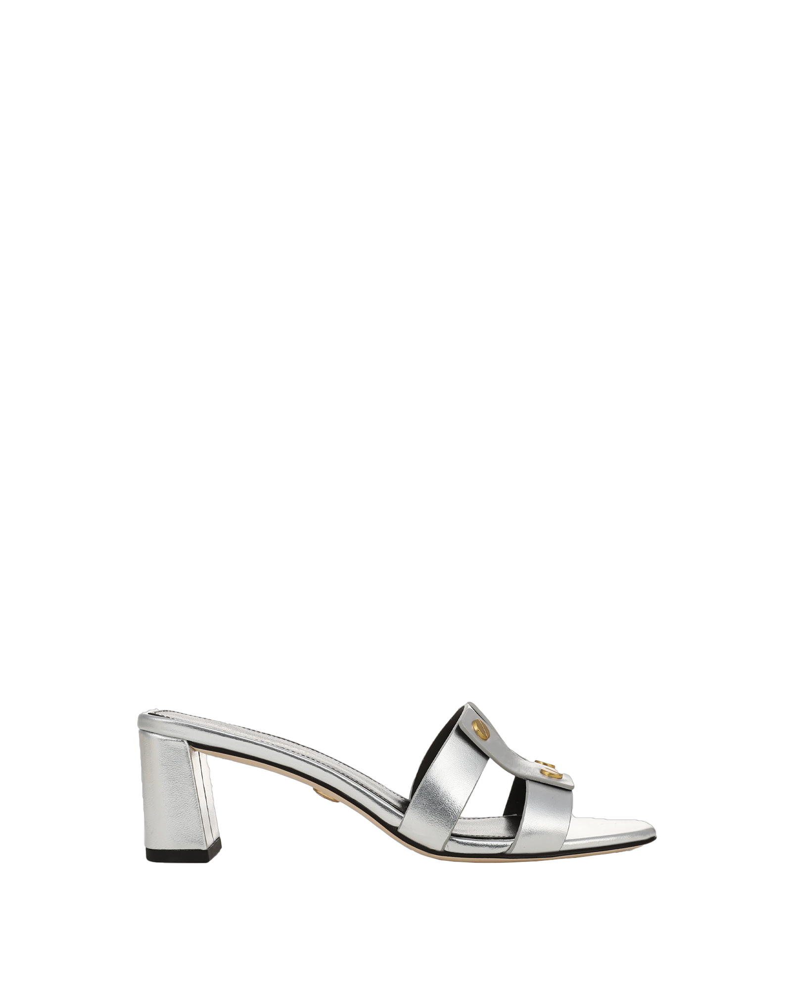 Via Silver Mid-Heel Sandal