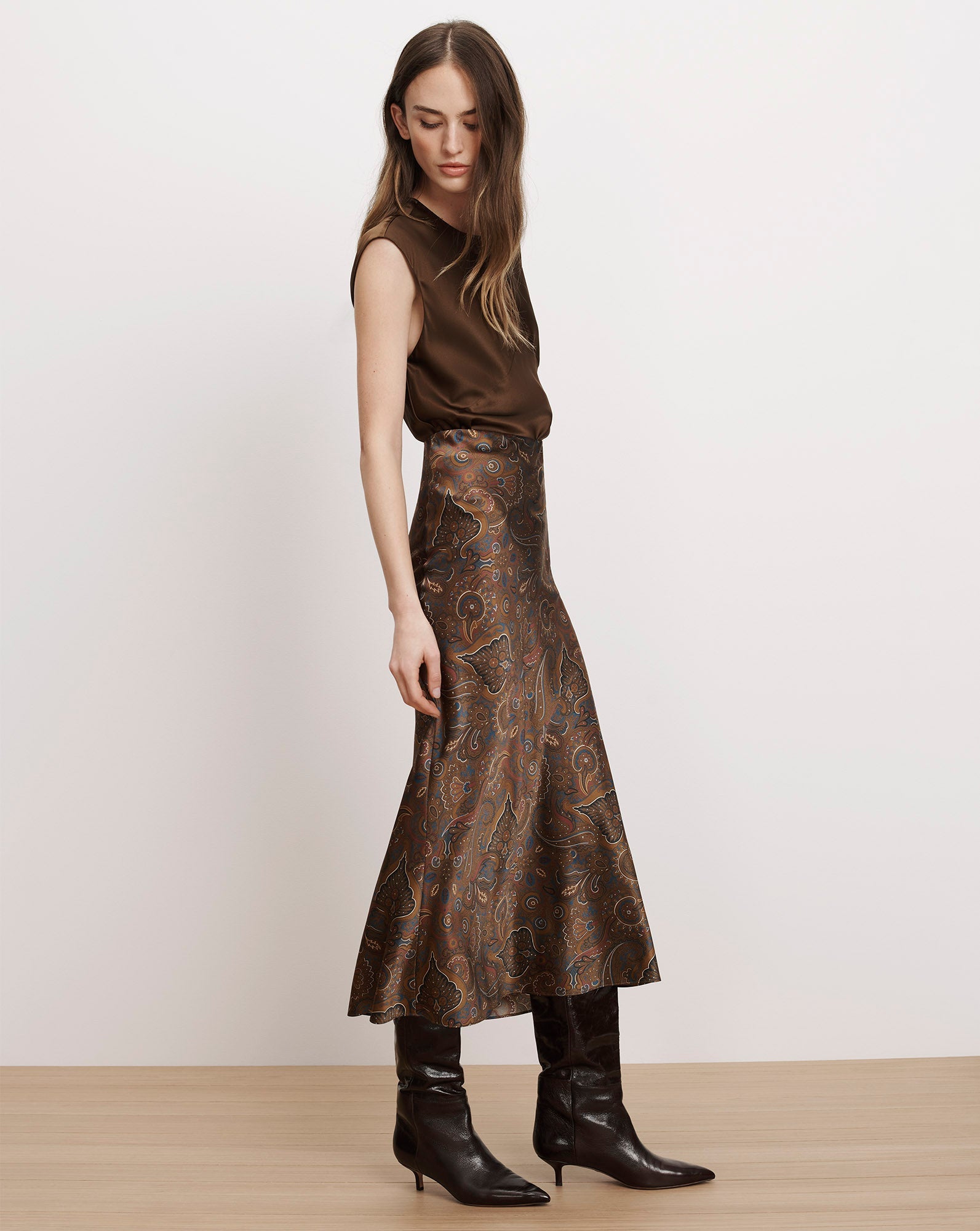 Clover Paisley Midi Skirt