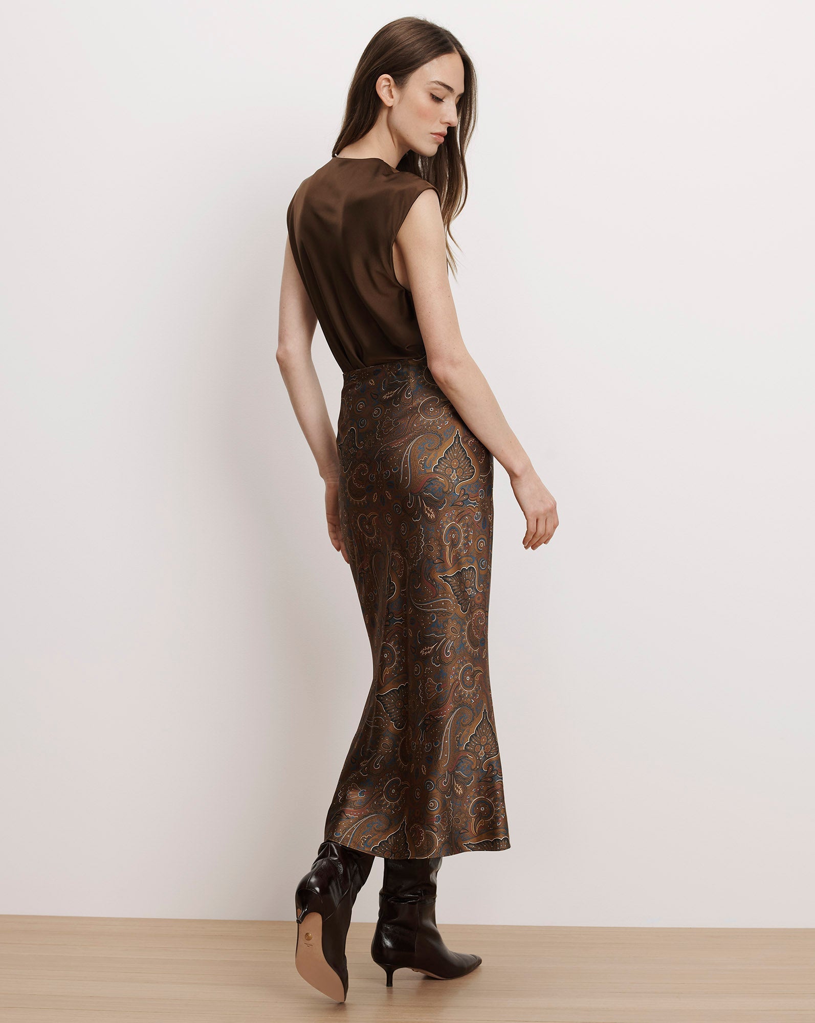 Clover Paisley Midi Skirt