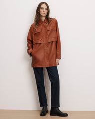 Liora Leather Utility Dickey Coat